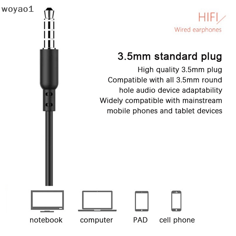 Tai Nghe Nhét Tai woyao1 Jack 3.5mm Chất Lượng Cao Có Micro Cho Điện Thoại Máy Tính