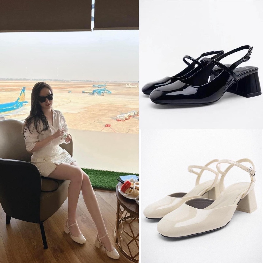 Giày Gót Vuông 2 Màu Z.a.r.a