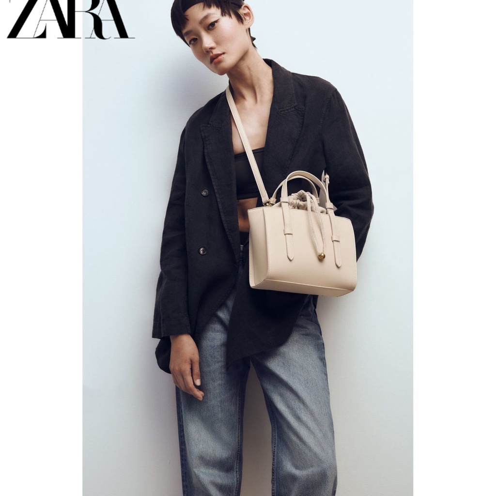zara Túi Dây Rút Màu Trắng Chất Lượng Cao Nhỏ Gọn Dùng Tại Nhà