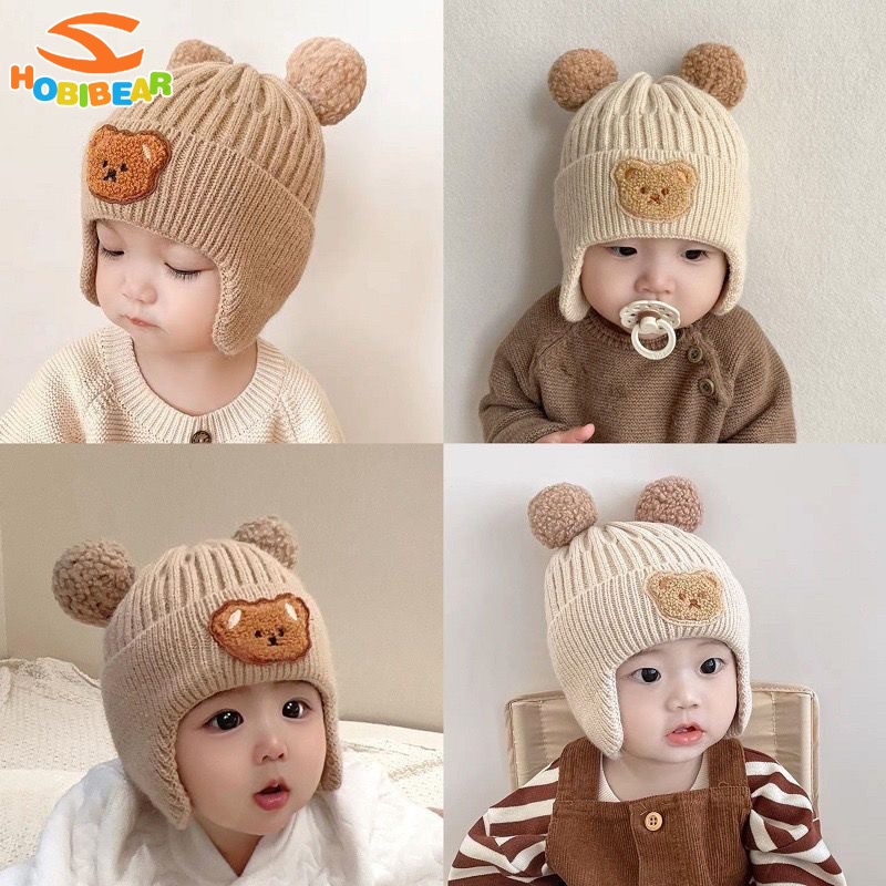 Hobibear / / Mũ Len Lông Cừu Dày Dặn Ấm Áp Dễ Thương Bảo Vệ Tai Dành Cho Người Lớn Tuổi Và Trẻ Em