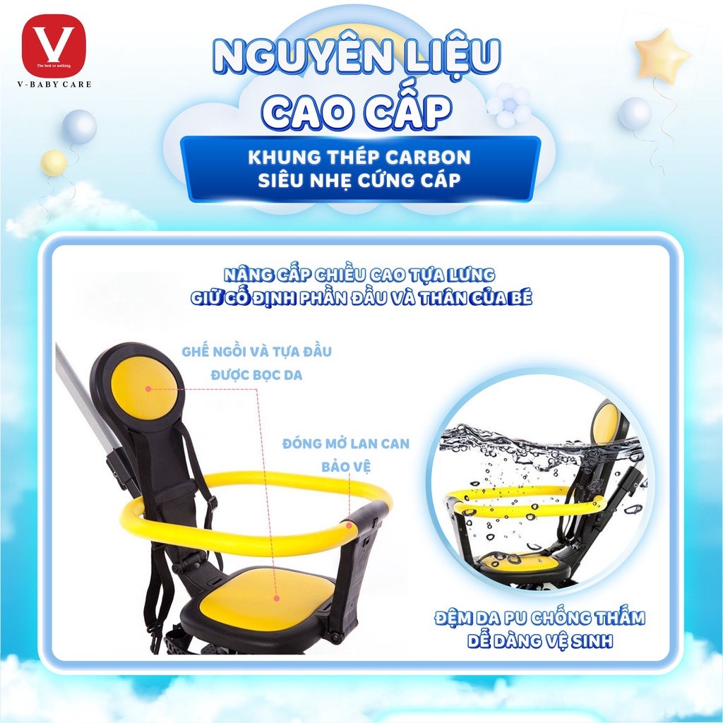 XE ĐẨY ĐẢO CHIỀU GẤP SIÊU GỌN V-BABY Q2, Xe đẩy gấp gọn cho bé, xe đẩy du lịch, Obama Baby