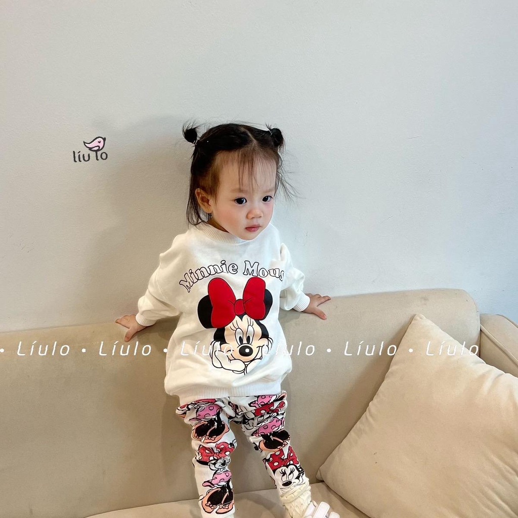 Set Bộ Mickey áo nỉ quần legging Cotton