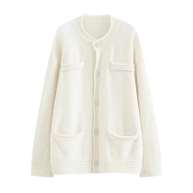 Kyushuad Áo Khoác sweater Dệt Kim Dáng Rộng Màu Trơn Phong Cách Hàn Quốc Đơn Giản Cho Nam