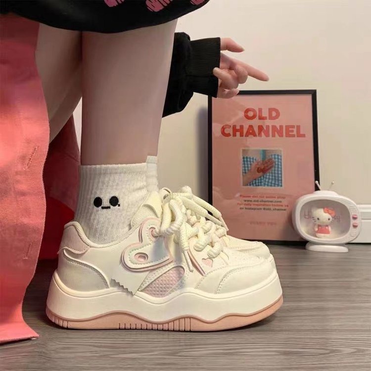 Dopamine Giày Thể Thao Trắng Đế Dày Thời Trang Năng Động Cho Nữ