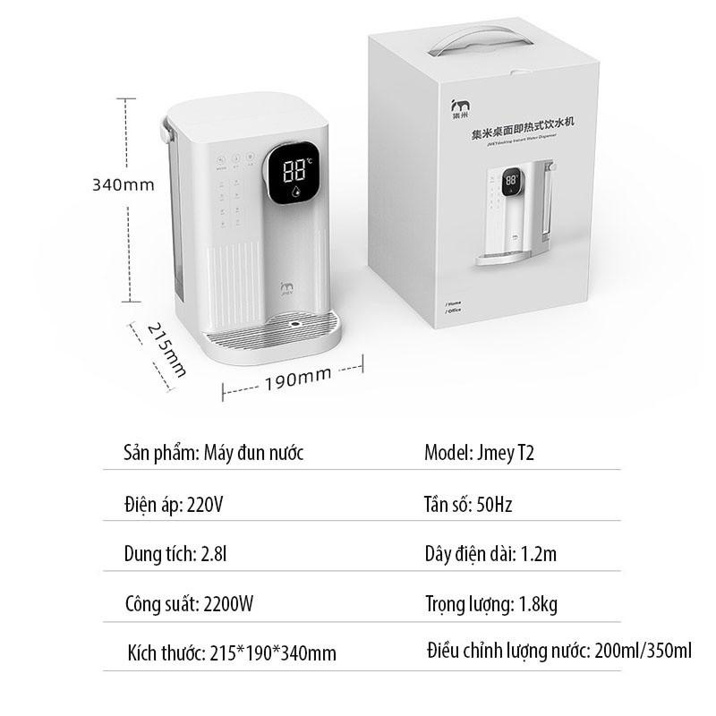 Máy Làm Nước Nóng Jmey T2 3L Bình Thủy Đun Nước Nóng Để Bàn Làm Nóng Tức Thì - Hàng Chính Hãng