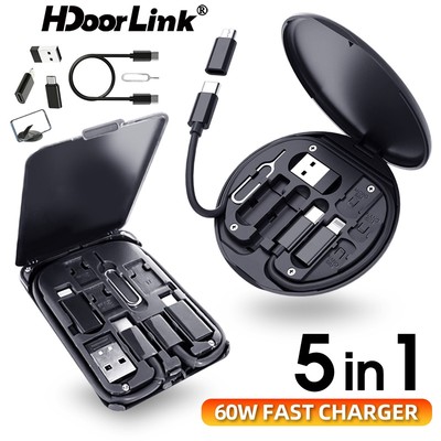 Dây Cáp Sạc Nhanh 60w usb-c 5 Trong 1 Đa Năng Tiện Dụng Giá Đỡ