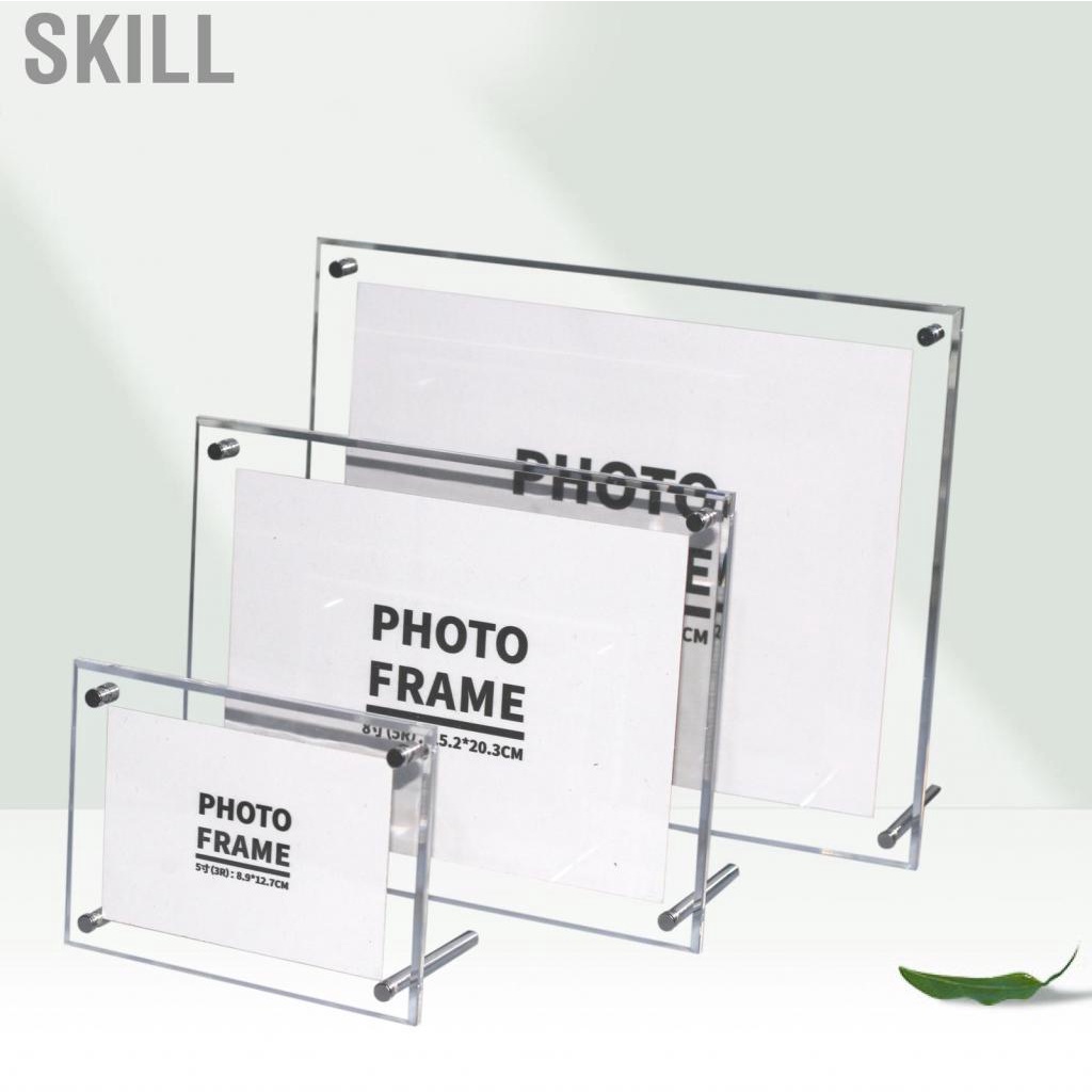 Skill Transparent Photo Frame Acrylic Picture to Display Certificates and Photos with Metal Rack