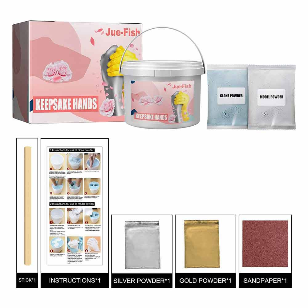 3D Craft Keepsake Hands Casting Hand Molding Kit Plaster Statue Clone Powder Set--Hand mold containe