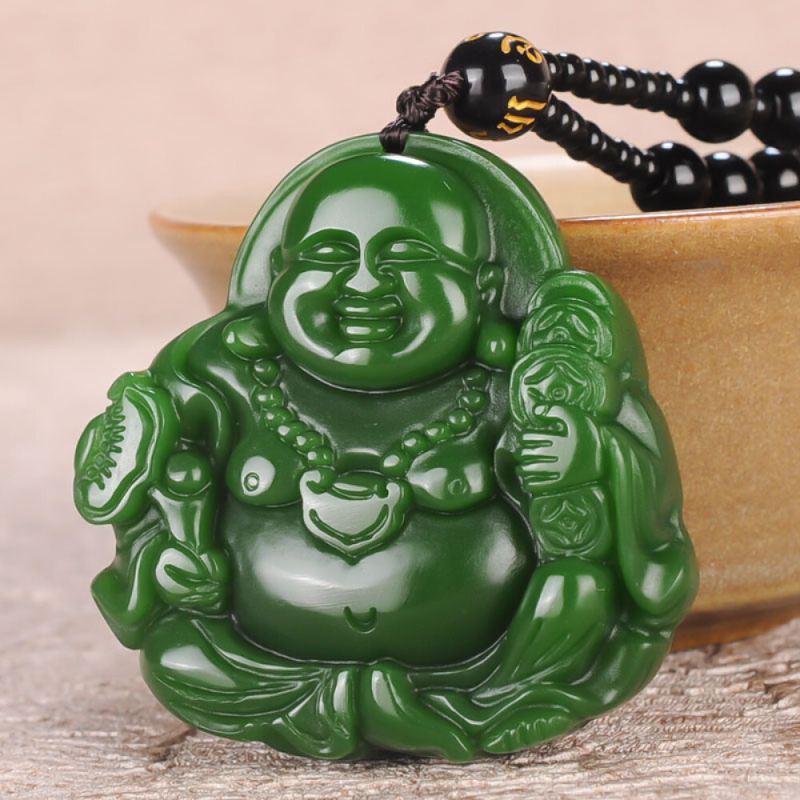 Spinner Mặt Dây Chuyền Hình Phật ruyi Bodhi Màu Xanh Lá Thời Trang Dễ Phối Đồ Cho Nữ