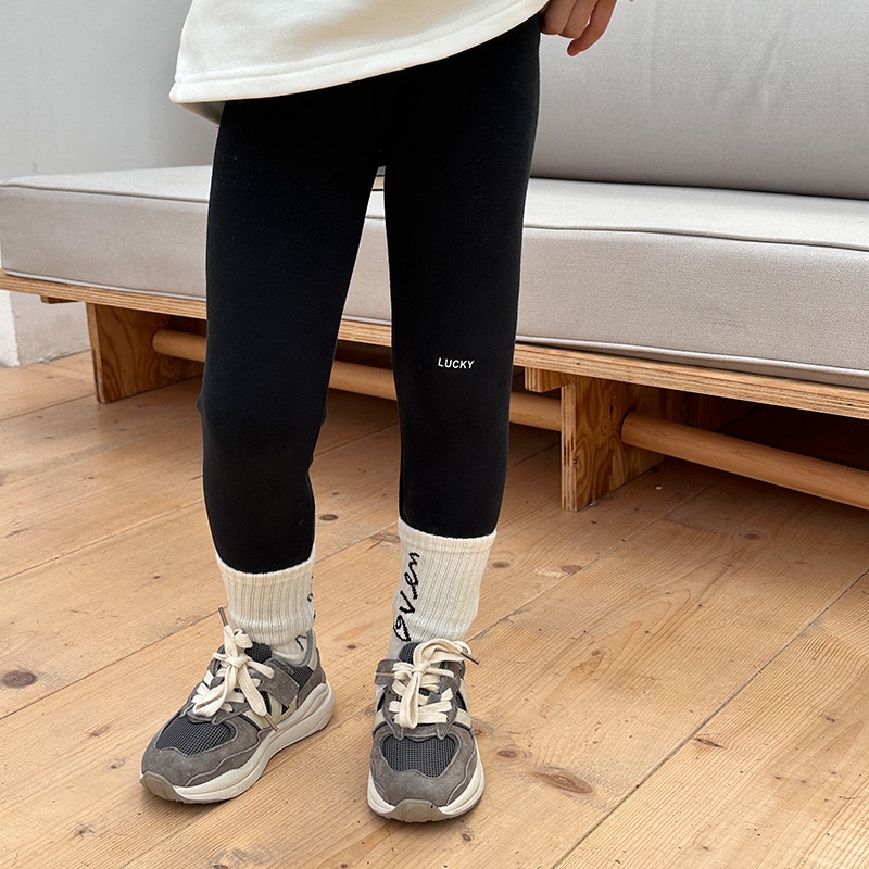 Quần legging nỉ dày cho bé QG659 sz 90-150 LUCKY, thời trang trẻ em mùa đông 2023, chuẩn hàng Quảng Châu