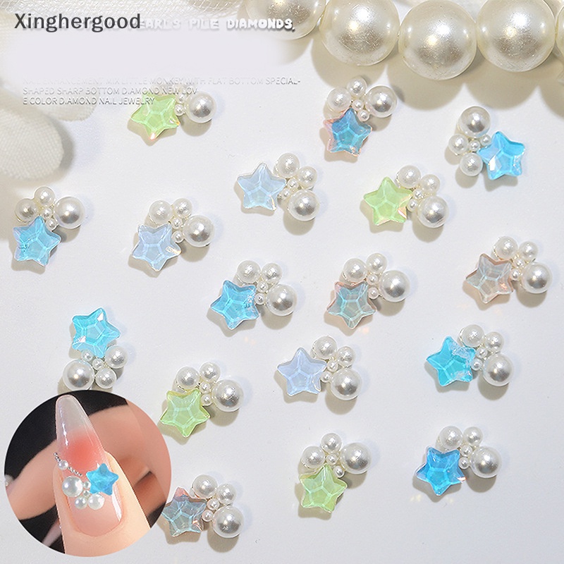 Xinghergood Set 2 Hộp Phụ Kiện Trang Trí Móng Nghệ Thuật 3d Hình Ngôi Sao Nhiều Màu Sắc xinghergood diy xhg