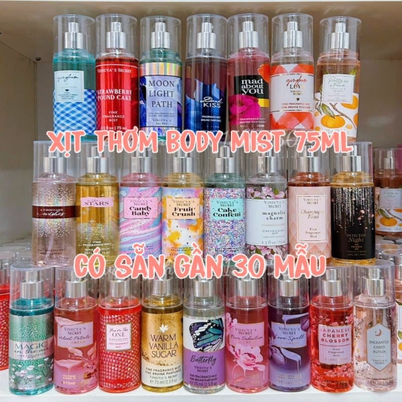 Xịt Thơm Bodymist 75ml Hương Thơm Mát Quyến Rũ Dành Cho Cả Nam Và Nữ