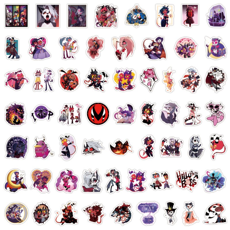 Z & m❀ Hình Dán Ông Chủ helluva ❀ Bộ 120 Miếng Dán Chống Thấm Nước Đồ Chơi Chất Lượng Cao