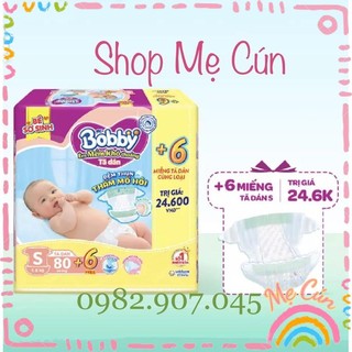 [Mẫu mới tặng thêm 6 miếng] Tã dán Sơ sinh Bobby S80