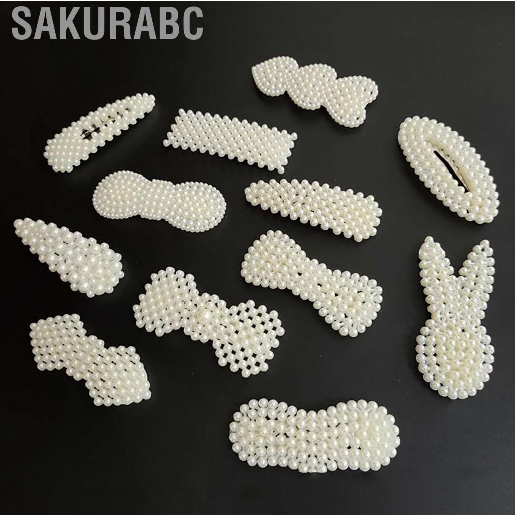 Sakurabc False Pearl Clip Fashionable Cute Side Bangs Headwear Barrettes Hair Accessories for Girls