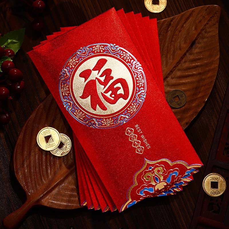 Set 6 Bao Lì Xì Hình Rồng May Mắn Cho Năm Mới 2024