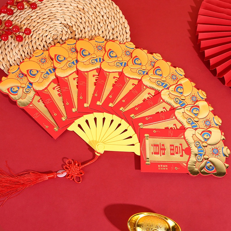 Bao Lì Xì Đỏ Hình Quạt Cho Năm Mới 2024