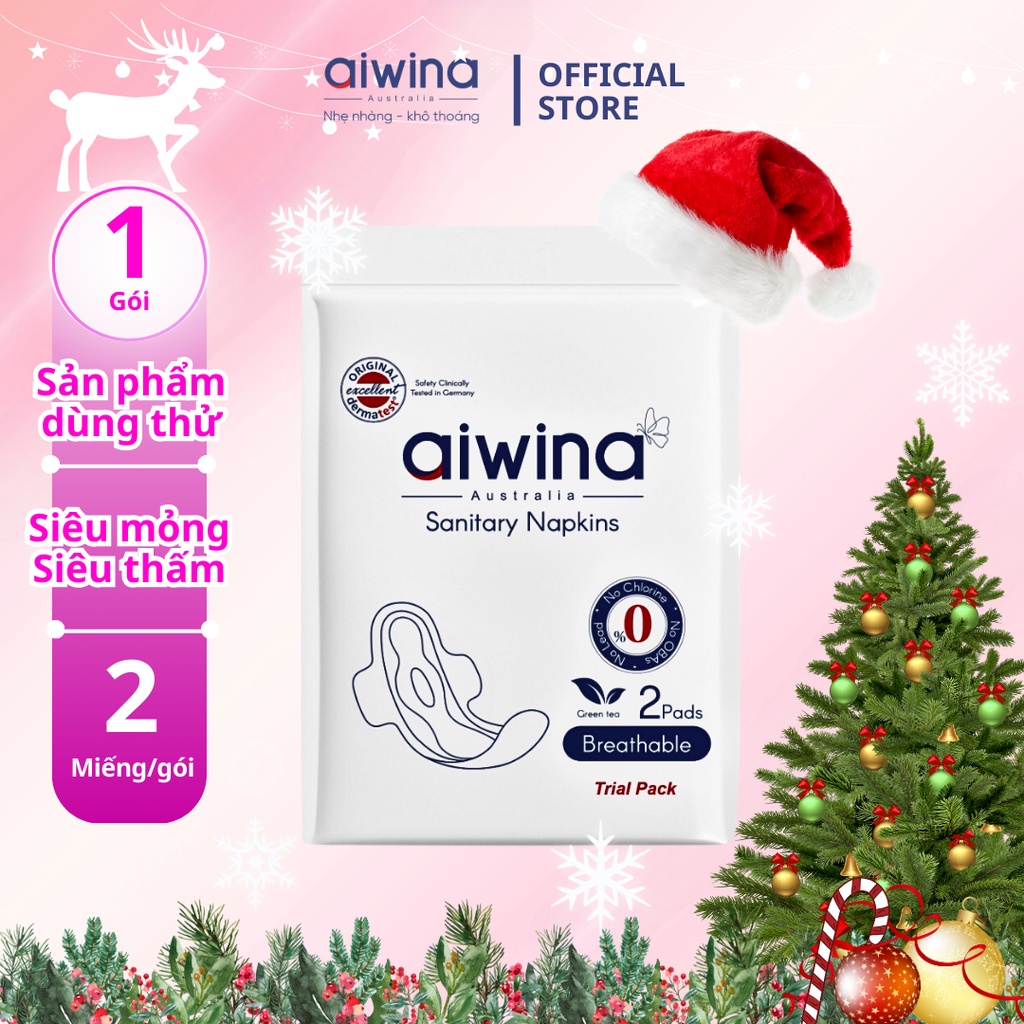 Băng vệ sinh AIWINA Gói 2 Miếng Siêu Mỏng Cánh Ban Ngày 24