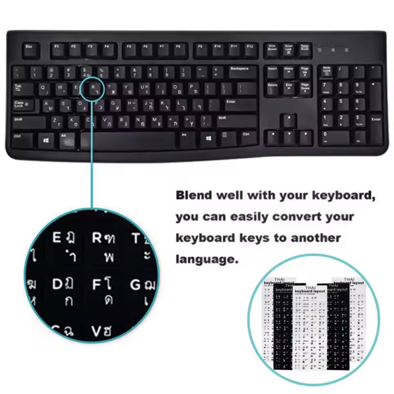 Miếng dán bàn phím tiếng Thái trên máy tính và laptop. miếng dán bàn phím máy tính. miếng dán thái lan. miếng dán laptop
