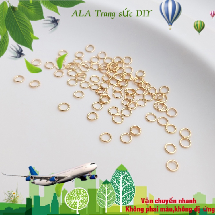 💖Trang sức DIY phụ kiện💖14K mạ vàng cực mỏng Titan thép mạ vàng mở vòng tay độ cứng cao một vòng DIY vật liệu trang trí liên kết phụ kiện