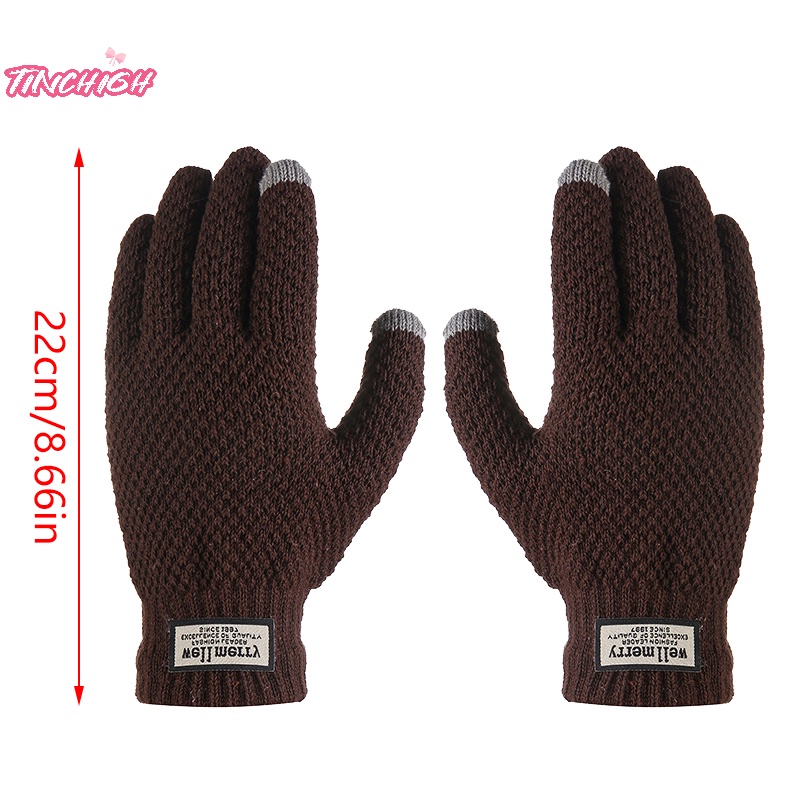 1 Đôi Găng Tay Giữ Ấm Mùa Đông Chống Gió Dệt Kim Dày Dặn Có Thể Dùng Màn Hình Cảm Ứng Dành Cho Nam Nữ