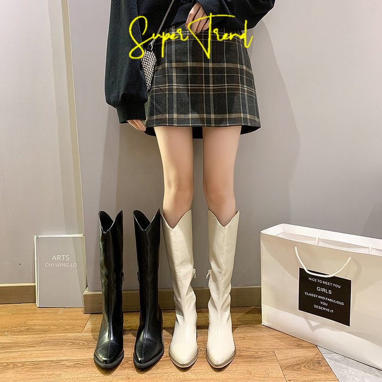 Giày Bốt Da Pu Thời Trang Cá Tính Dành Cho Nữ