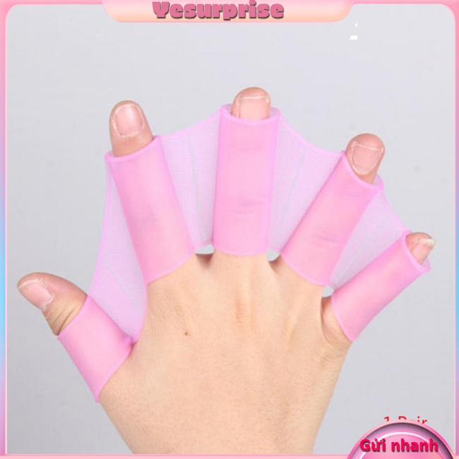 Yesurprise 1 Cặp Đệm silicone Cầm Tay Hình Ếch Dùng Khi Bơi Lội
