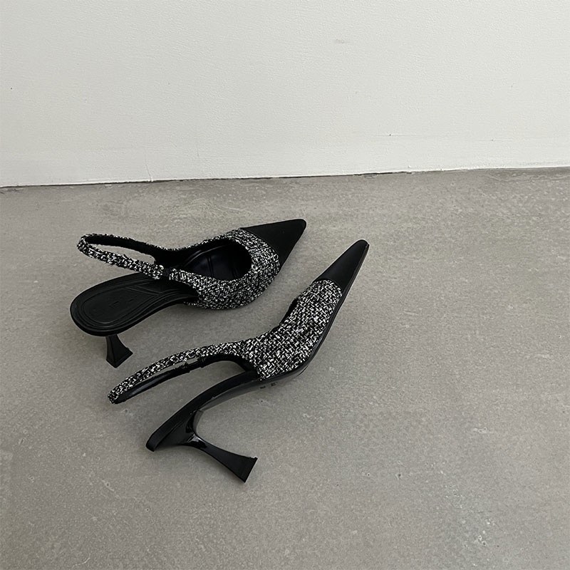 Giày Cao Gót Mũi Nhọn Màu Khối Thời Trang Mùa Hè Dành Cho Nữ