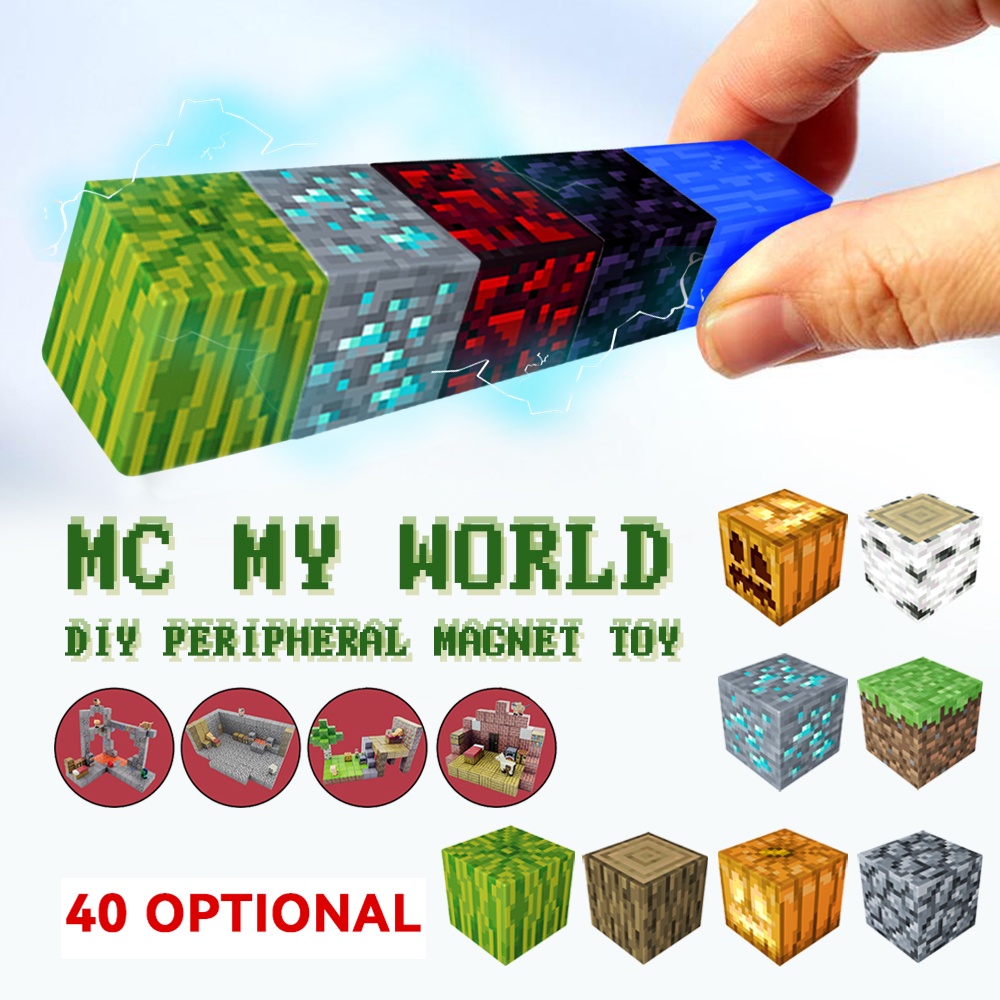 Mc Đồ Chơi Khối Nam Châm Lắp Ráp minecraft Phát Triển Trí Thông Minh diy