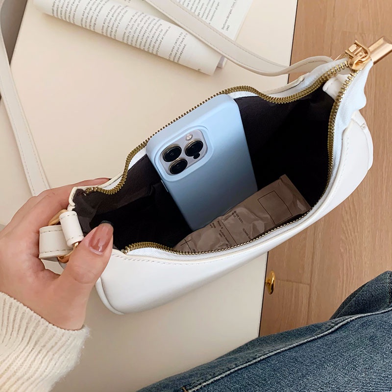 Túi Đeo Chéo Da pu Màu Trơn Dung Tích Lớn Thời Trang Cho Nữ