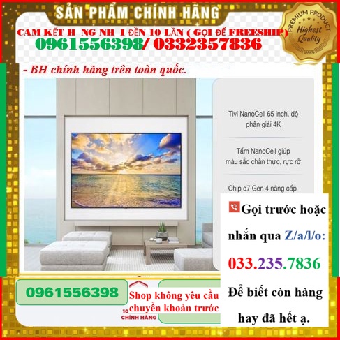 RẺ_ [Tivi LG Chính hãng] Tivi LG NanoCel 4K 65 inch 65NANO86TPA - Mới 100%