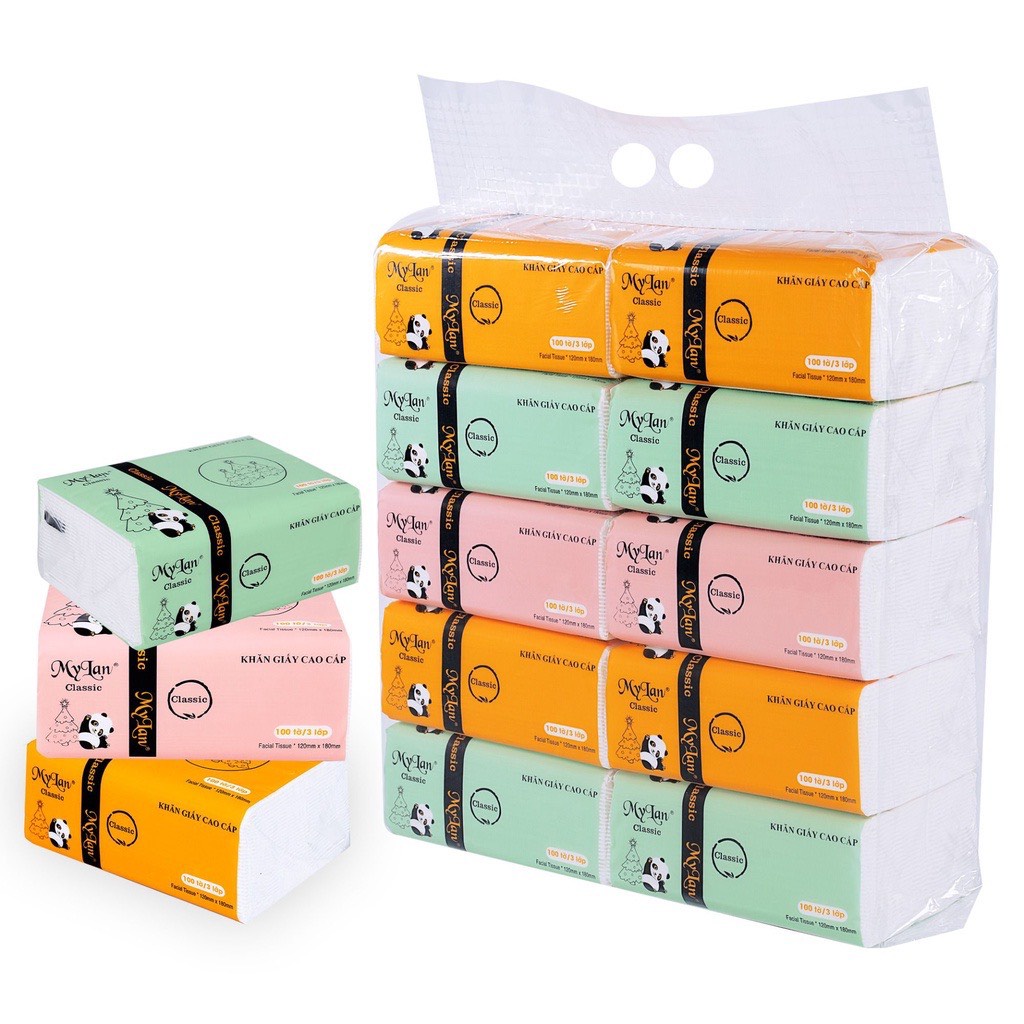 Thùng 30 Gói Giấy Ăn MyLan, Giấy Rút Cao Cấp 3 Lớp 300 Tờ/ Gói Giấy Nội Địa Trung Chính Hãng