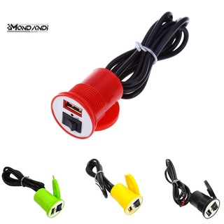 Mondandi cục sạc điện thoại cổng usb chống nước cho xe máy