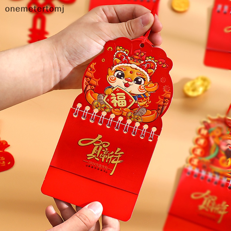 Onemetertomj Lịch Năm Mới 2024 mini Để Bàn Trang Trí Văn Phòng / Nhà Cửa Hình Rồng Trung Quốc