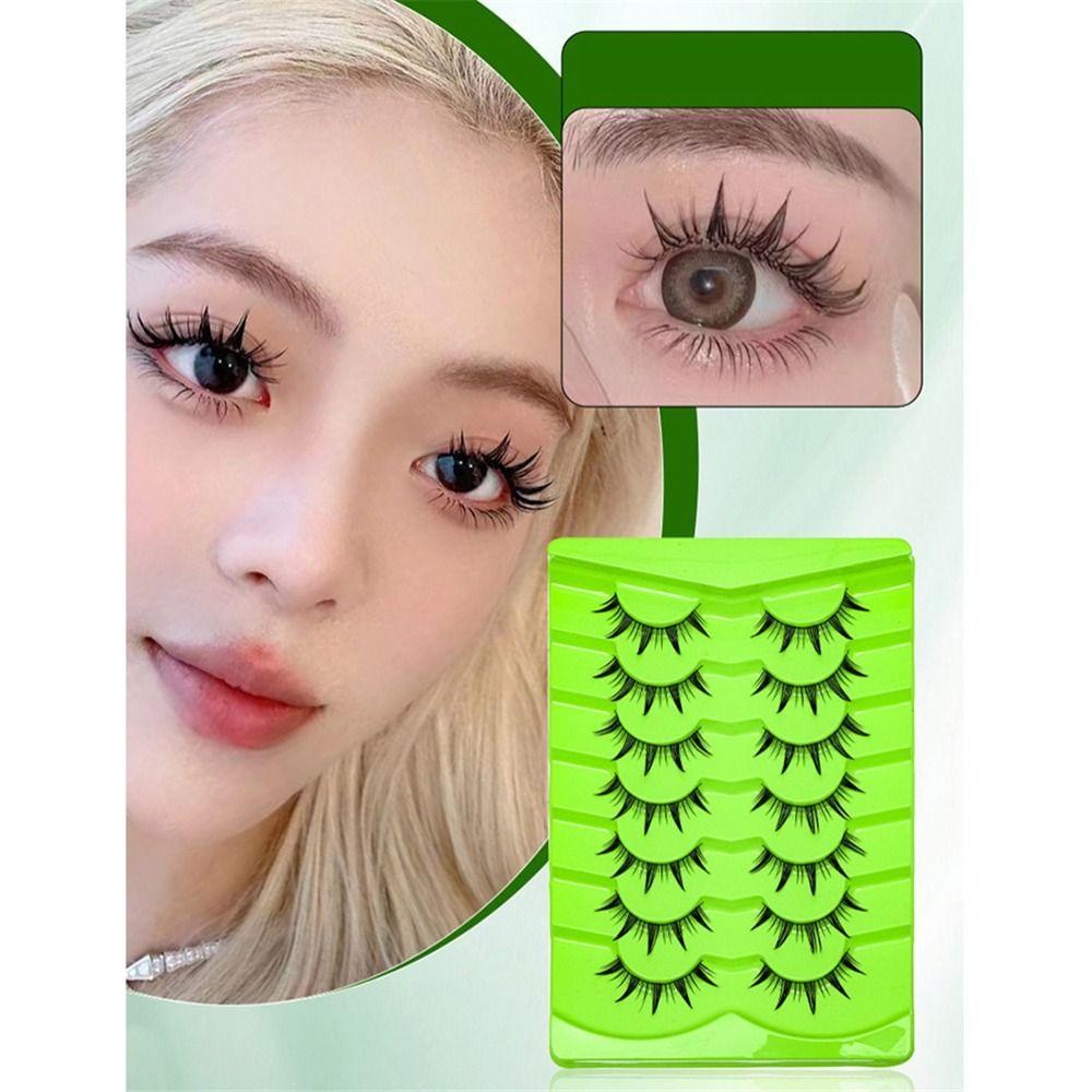 Bộ 1 5 / 7 Cặp Lông Mi Giả Hình Quả Xoài Phong Cách Nhật Bản Tự Nhiên Thời Trang Dành Cho Nữ