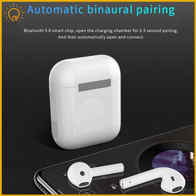 Tai Nghe Không Dây i12 Kết Nối Bluetooth Có mic Kèm Hộp Sạc Cho Máy Tính / Điện Thoại Thông Minh