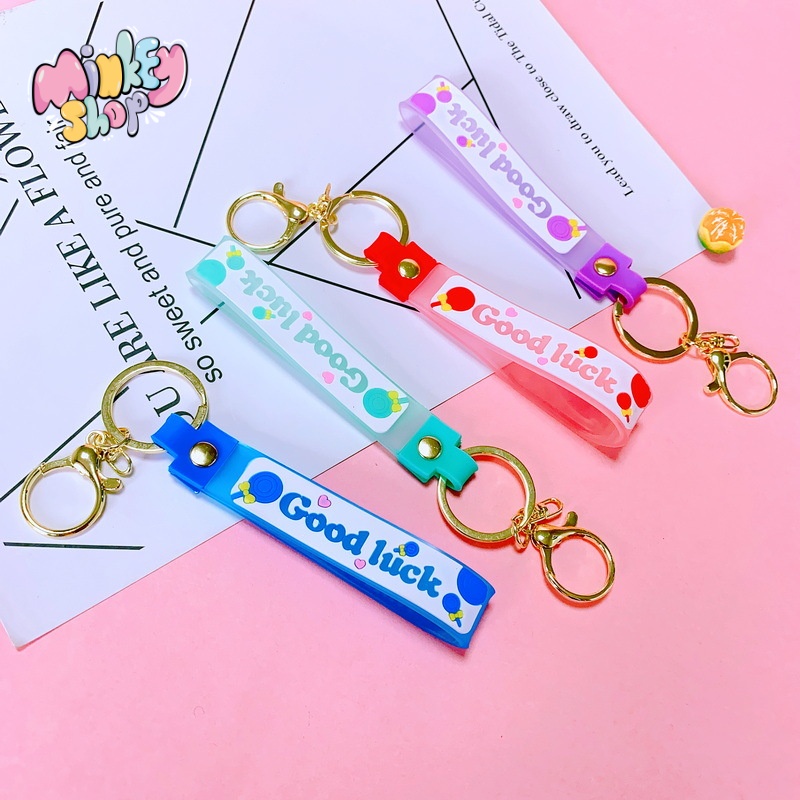 Móc khoá dây móc khoá GOOD LUCK dễ thương Quà tặng phụ kiện túi xách balo oto cặp xách đáng yêu -MINKEY