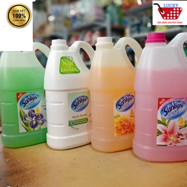 Can Nước Lau sàn Sunlight 3,6kg Hương thiên nhiên/ Hoa Hạ