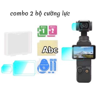 Combo 2 bộ miếng dán cường lực pocket 3, phụ kiện dji pocket 3