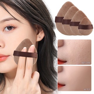 Phấn phủ khô / phấn phủ / bông phấn trang điểm hình giọt nước nhỏ / bông phấn má hồng bắt sáng hình giọt nước bằng nhung pha lê / nâu