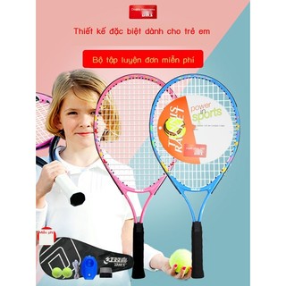 [sẵn] ✴ ✴ Vợt tennis trẻ em Double Happiness, dụng cụ luyện tập quần bắt đầu vàđơn với bộ bậ [tặng móc khóa]