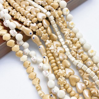 Hạt gốm hình mèo dễ thương dùng làm vòng tay / dây chuyền diy