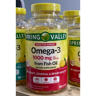 [HCM] Viên Dầu Cá Siêu Cô Đặc Vị Chanh Spring Valley Omega 3 1000mg 180 Viên