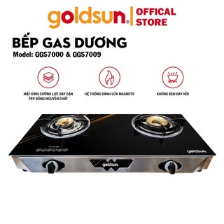Bếp gas dương Goldsun mặt kính cường lực dày 7mm GGS7000