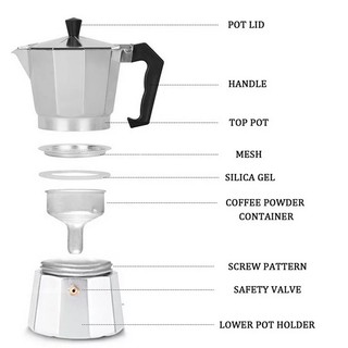 BJPKPK Bình Pha Cà Phê Espresso Siêu Tốc Moka Pot 150/300ml