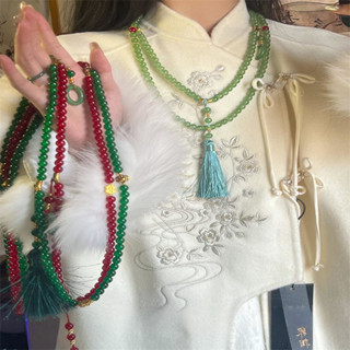  1 Vòng Cổ Chuỗi Hạt Dài Phong Cách Trung Hoa Cổ Điển Mới Cho Nữ 