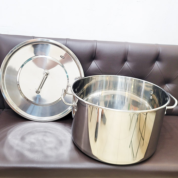 [Ảnh thật] Nồi size to hấp bánh, nấu nước lèo inox 40cm l 45cm l 50cm thương hiệu riêng dầy dặn tiện