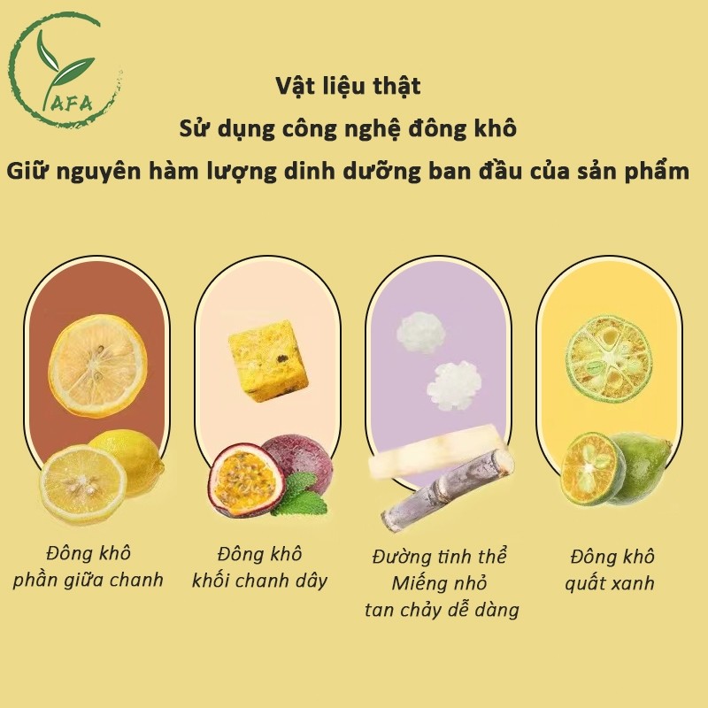Trà chanh dây kim quất 10 gói Trà detox chanh dây bổ sung vitamin C Trà trái cây Đẹp da mát gan Yafa
