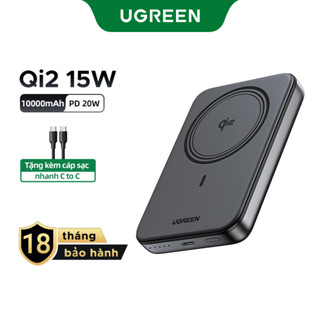 【Pin Sạc Dự Phòng Có Thể Đặt Hàng】Bộ sạc không dây từ tính UGREEN Qi2 15W 10000mAh|dành cho iPhone 16 Pro Max