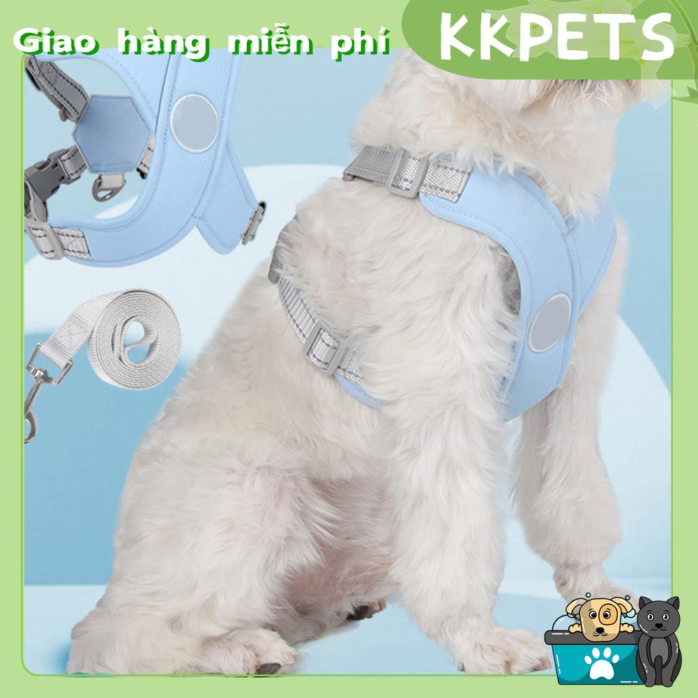 KKPETS Dây dắt chó xích phản quang Đệm mềm có thể điều chỉnh Ngăn ngừa nghẹt thở Thú cưng Vest để huấn luyện đi bộ